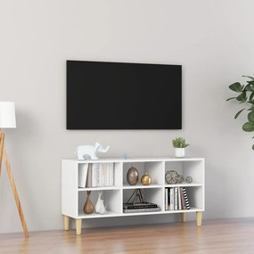 vidaXL Tv-meubel met massief houten poten 103,5x30x50 cm wit