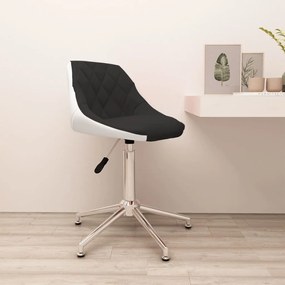 vidaXL Kantoorstoel draaibaar kunstleer zwart en wit