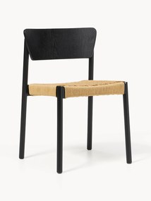 Houten stoelen Danny met rotan zitvlak, 2 stuks
