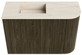 Mondiaz Joya DLux 60cm toiletmeubel ronding rechts shadow met wastafel faye links zonder kraangat meli