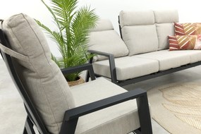 Lagos verstelbare 5-zits stoel-bank loungeset - Antraciet