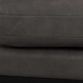 Loungebank Odissi chaise longue rechts - leer Kentucky antraciet 01 - 2,58 x 1,60 mtr breed