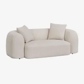 Coco 2-zits Chenille Bank Dikke Chenille Stof Wit - Sklum