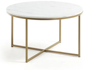 Kave Home Sheffield Salontafel Wit Marmer Rond - 80 X 80cm.