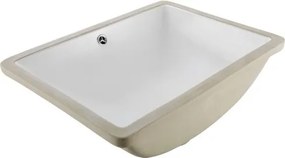 VEVOR Onderbouwwastafel, Handwasbak, 515 x 385 mm, Rechthoekige keramische spoelbak met overloopgat, Moderne onderbouwkeukenwastafel voor kleine ruimtes, Badkamerwastafel, Wit