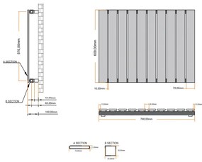 Eastbrook Deddington radiator 80x60cm 754W zwart mat