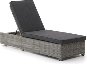Verstelbaar ligbed Intenso  | Wicker (vlechtwerk) | Grijs - Antraciet | Ligbed met wiel | Ligstoel tuin | Strandbed  | Kees Smit Tuinmeubelen