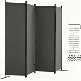 VEVOR Room Divider 4 Panelen Scherm 3464 x 1840 x 520 mm, Opvouwbaar Privacy Scherm & Draagbare Scheidingswand voor Ruimteverdeling, Vrijstaande Room Divider voor Kantoor Slaapkamer Studeerkamer, Grijs