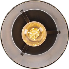 Smart plafondlamp zwart met smoke glas incl. Wifi ST64 - Dome