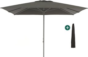+ 10% kassakorting | Parasol Shadowline Cuba | Inclusief hoes | Vierkant | 350x350cm | Met katrol | Zwart | Kees Smit Tuinmeubelen