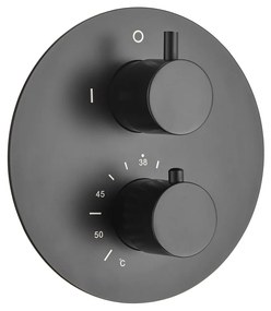 Saniclear Evolution inbouw regendouche rond met glijstang en 2 standen handdouche mat zwart