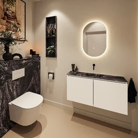 Mondiaz Hope toiletplaat solid surface 100x125cm lava niet voorgeboord