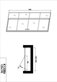 Badstuber Stripe zwarte douchecabine 120x80cm rechthoek