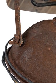 Industriële spot roestbruin met hout kantelbaar - Gina