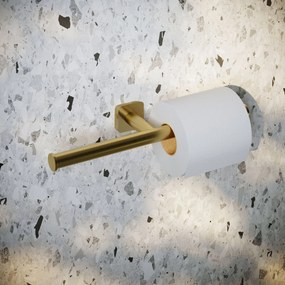 Hotbath Gal dubbele toiletrolhouder geborsteld messing PVD