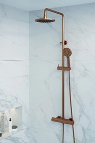 Brauer Copper Edition opbouw regendoucheset met 3 standen handdouche en hoofddouche 20cm koper geborsteld PVD