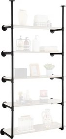 VEVOR Industriële pijpenplank, 5 lagen, 2 stuks, 9,84 inch plankbreedte, wandmontage, zwevende rustieke houten planken, beugel, boekenplank, opberghouder voor keuken, slaapkamer, badkamer (planken NIET inbegrepen)