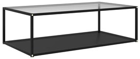 vidaXL Salontafel 120x60x35 cm gehard glas transparant en zwart