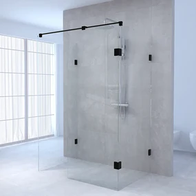 Brauer JC profielloze inloopdouche XL 160x90cm zwart mat