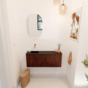 Mondiaz Joya 100cm toiletmeubel ruby met wastafel faye links zonder kraangat urban