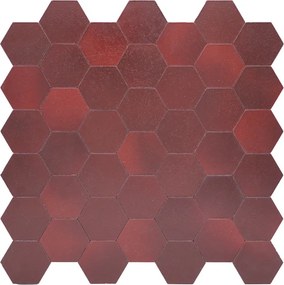 Zelfklevende Mozaïektegels Metaal | Hexagon Bordeaux | 28,8×29,2 cm | Keuken, Bad &amp; WC