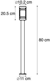 Smart buitenlamp met dimmer zwart 80 cm IP44 incl. Wifi ST64 - Gleam Modern E27 IP44 Buitenverlichting cilinder / rond