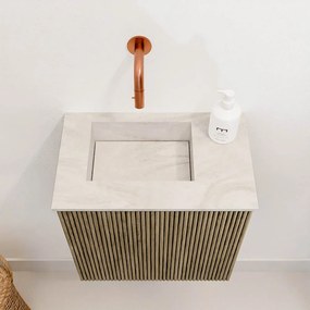Mondiaz Joya DLux 40cm toiletmeubel dusk met wastafel faye links zonder kraangat ostra