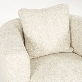 Draaibare Fauteuil Beige Met Walnoot Hout