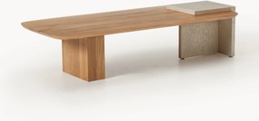 Salontafel Naida van eikenhout en marmer