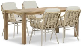 Tuinset 4 personen 180 cm Aluminium/wicker Taupe Coco Antoni/Bristol