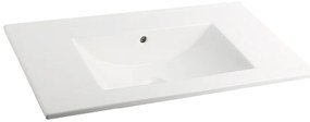 Muebles Raya badmeubel ribbelfront 80cm walnoot met witte wastafel zonder kraangat