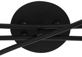 Moderne plafondlamp zwart 6-lichts - Lofty