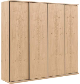 Goossens Excellent Kledingkast Wood, 240 cm breed, 223 cm hoog, 4 hout schuifdeuren
