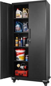 VEVOR archiefkast, 184,5 cm metalen kast met 4 verstelbare planken, 2 magnetische deuren en 2 sleutels, gereedschapskast voor het opbergen van gereedschap in een voorraadkast, magazijn, kelder of kantoor.