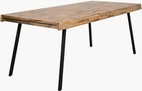 Eettafel Suri met teakhouten tafelblad, in verschillende formaten