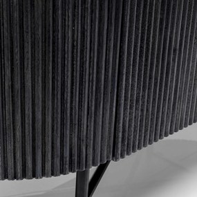 Kare Design Glenn Ovale Kast Zwart Met Wit Marmer - 100x45x138cm.