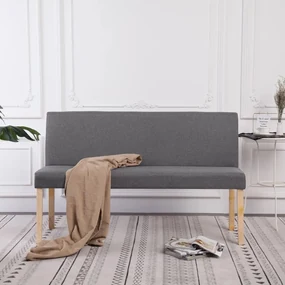 vidaXL Bankje 139,5 cm polyester lichtgrijs