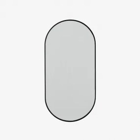 Ovaal Wandspiegel 35x70 Cm In Aluminium Elbert Zwart - Sklum
