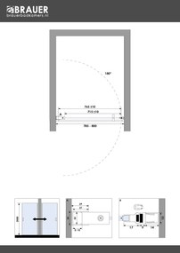 Brauer Season nisdeur met draaideur 80cm zwart mat