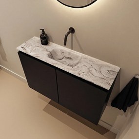 Mondiaz Ture DLux toiletmeubel 80cm urban met wastafel glace midden zonder kraangat