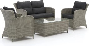 Stoel-bank loungeset Intenso | 4 personen | Loungeset Grijs | Wicker (vlechtwerk) | Kees Smit Tuinmeubelen