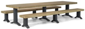 Picknick Set 8 personen 330 cm Aluminium/teak Old teak greywash Santika Furniture Santika Superior