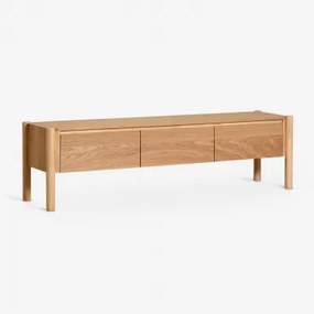 Tv-meubel 185x45 Cm In Mdf Met Munden Eikenfineer Eikenhout - Sklum