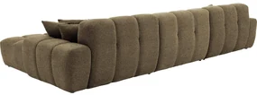 Goossens Excellent Bank Kubus - 30 X 30 Cm Stiksel groen, stof, 1,5-zits, modern design met chaise longue rechts