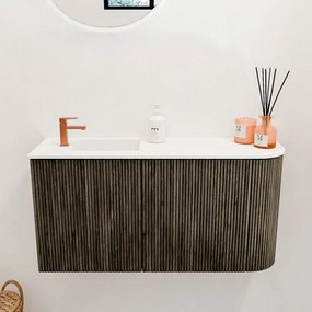 Mondiaz Joya 80cm toiletmeubel ronding rechts shadow met wastafel faye links 1 kraangat talc