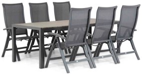Tuinset 6 personen 217 cm Aluminium/Textileen /Aluminium/textileen Grijs Presto Lucardo/Young