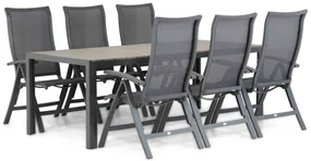 Tuinset 6 personen 217 cm Aluminium/Textileen /Aluminium/textileen Grijs Presto Lucardo/Young