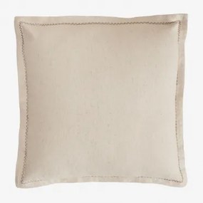 Vierkant Kussen 40x40 Cm Van Katoen En Linnen Nisora Naakt Beige - Sklum