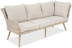 Hoekbank van kunststof rotan voor terras Bilbao Garden Point zand