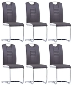 vidaXL Eetkamerstoelen 6 st kunstleer grijs